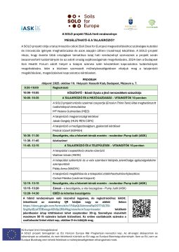 Konferenciaprogram a talajerózió mérséklését célzó kutatásokról, SOILo for Europe kezdeményezés