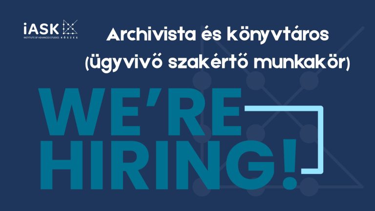 ¡ASK Kőszeg archivista és könyvtárost keres! "We're Hiring!" felirat látható.