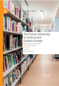 Könyvespolcok és folyosók egy könyvtárban, különös tekintettel a közép-kelet-európai jövőbeli egyetemekre