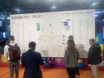 iASK a Smart City Expo térképén Barcelonában. Térkép a kiállítási csarnokokról.