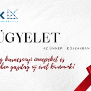 iASK Kőszeg ügyeleti rend az ünnepi időszakban, piros szalaggal. Boldog karácsonyt és sikeres új évet!