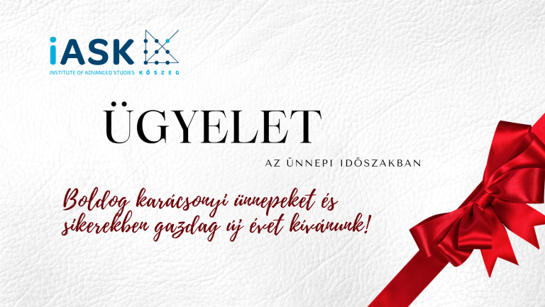 iASK Kőszeg ügyeleti rend az ünnepi időszakban, piros szalaggal. Boldog karácsonyt és sikeres új évet!